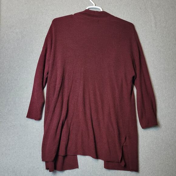 T Tahari Cashmere Blend Burgundy LS Pocket Cardigan Women's Plus 1X? No Tag - Picture 6 of 12